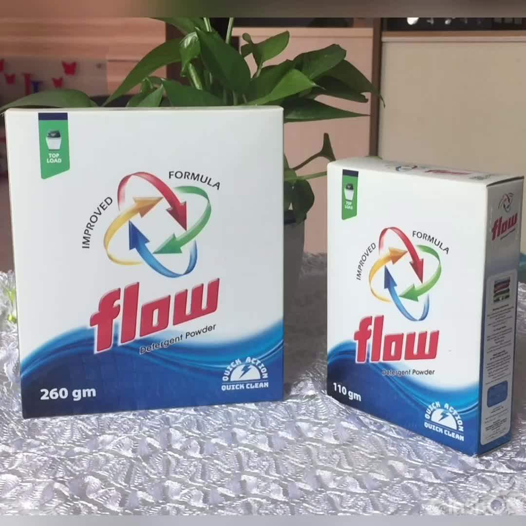 110g Flow Paper Box Packing Washing Laundry Powder Soap Washing Powder