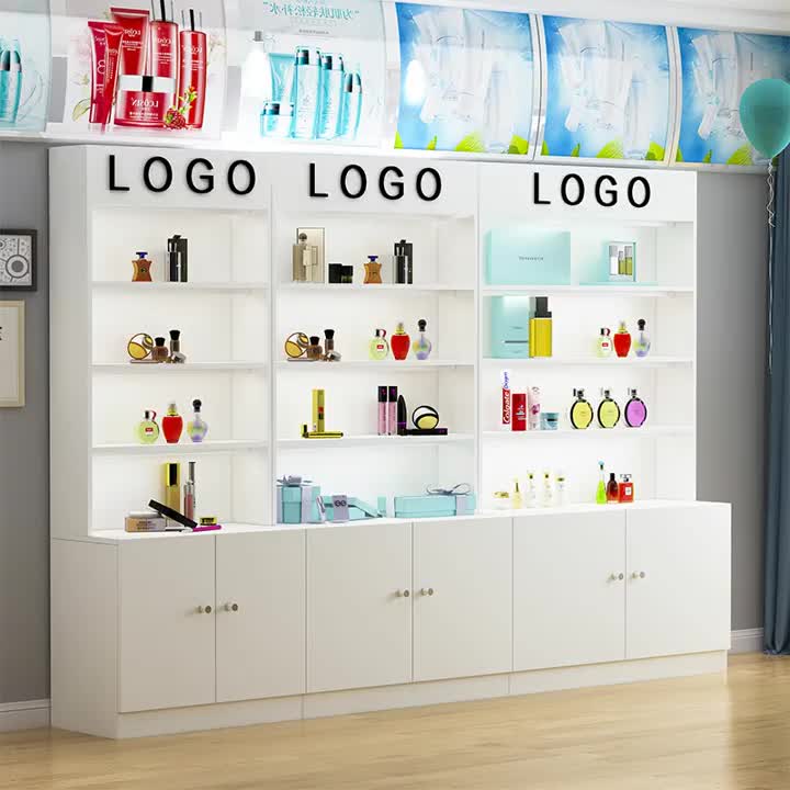 Wall Cosmetic Display Custom Color Display Shelf For Beauty