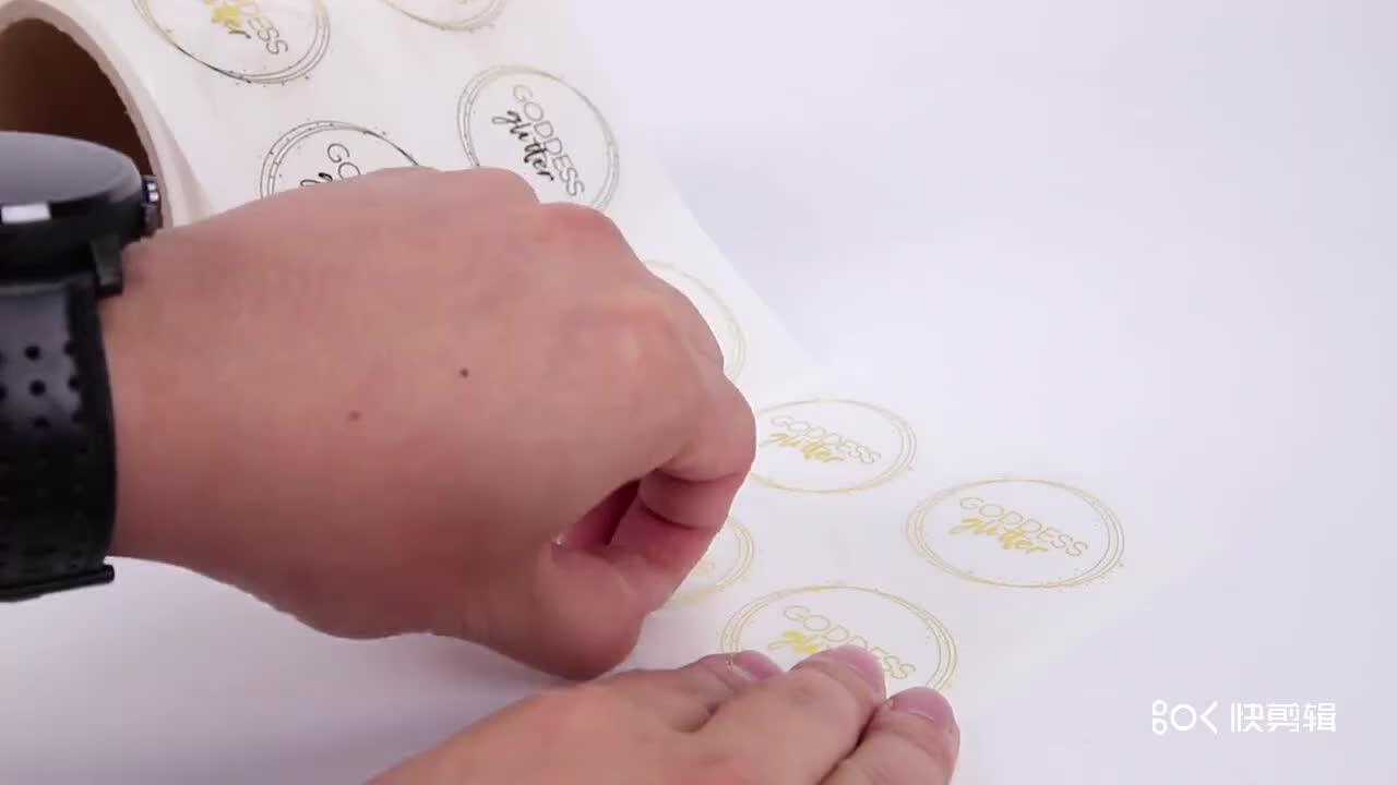 Custom Transparent Adhesive Label Hot Stamping Cosmetic Bottle Label