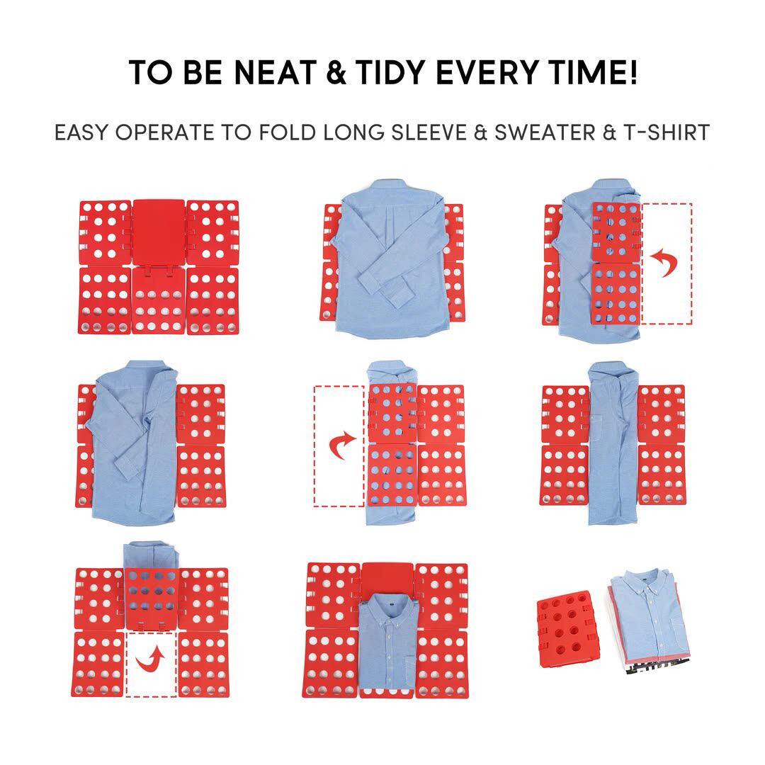 Kids & Adult Filp Fold Clothes Folder T-shirt Folding Board Adjustable ...