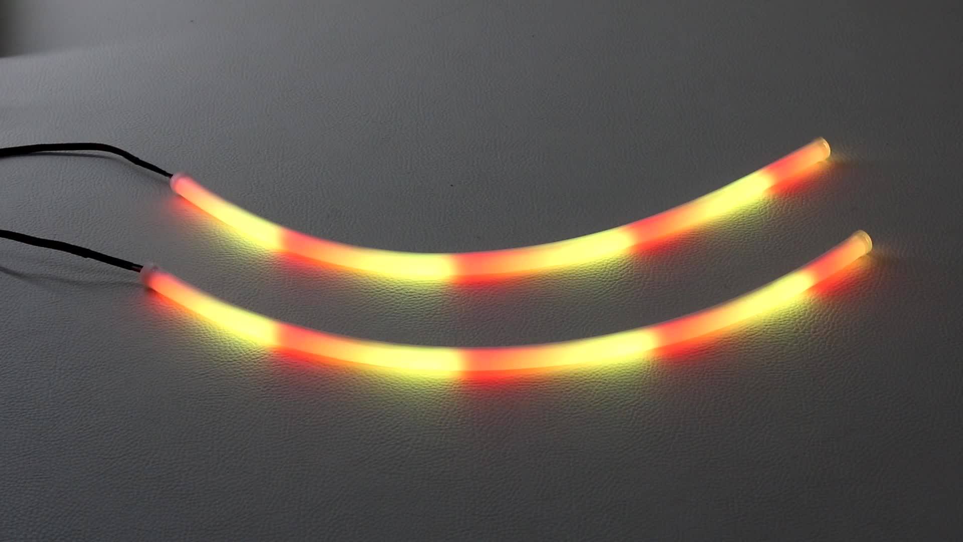 24" Chasing Flow Sequential Switchback Led Strip Light Tube Kit Drl For