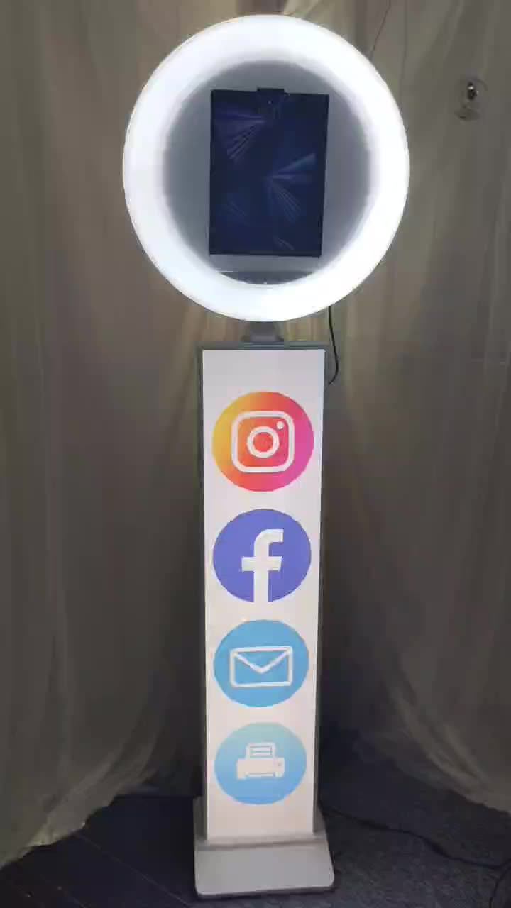 Ipad Vertical Photo Booth Portable Led Ring Roamer Ipad Booth Selfie