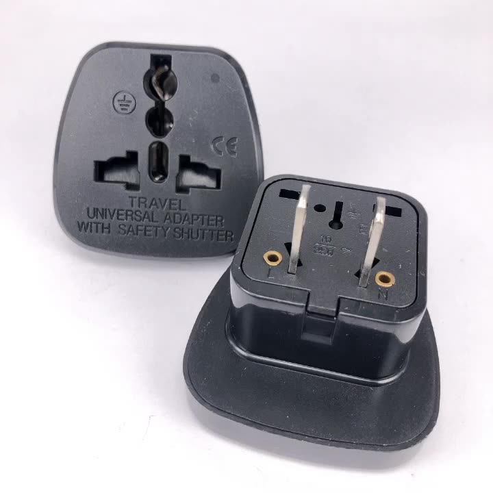 Iec Type A Usa 2pin Universal Travel Adaptor With Safe Shutter