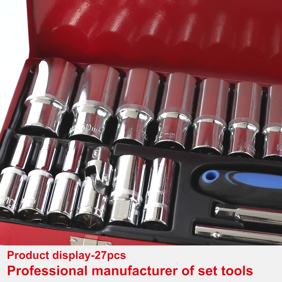Srunv 1/2 24pcs Deep Socket Set Auto Car Bicycle Repair Tool Set