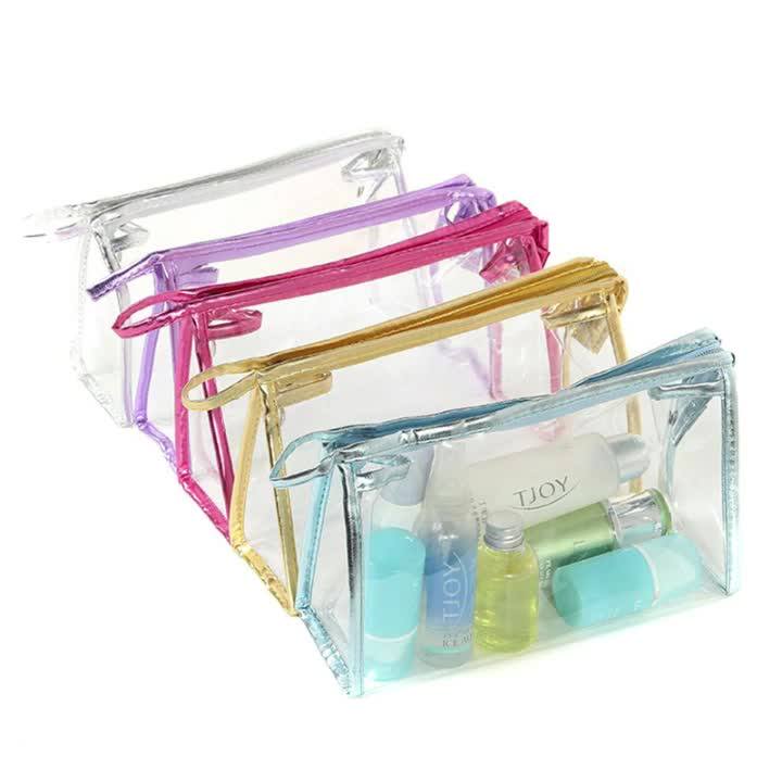 Plastic Clear Vinyl Cosmetic Bag Train Transparent Pvc Cosmetic Bag