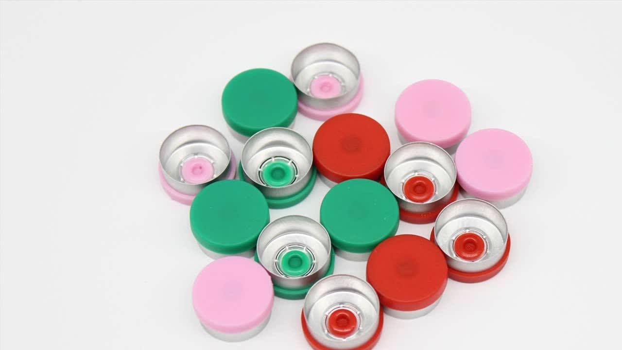 13mm Pink Crimp Top Glass Vial Aluminum Plastic Cap Seal For Medicine