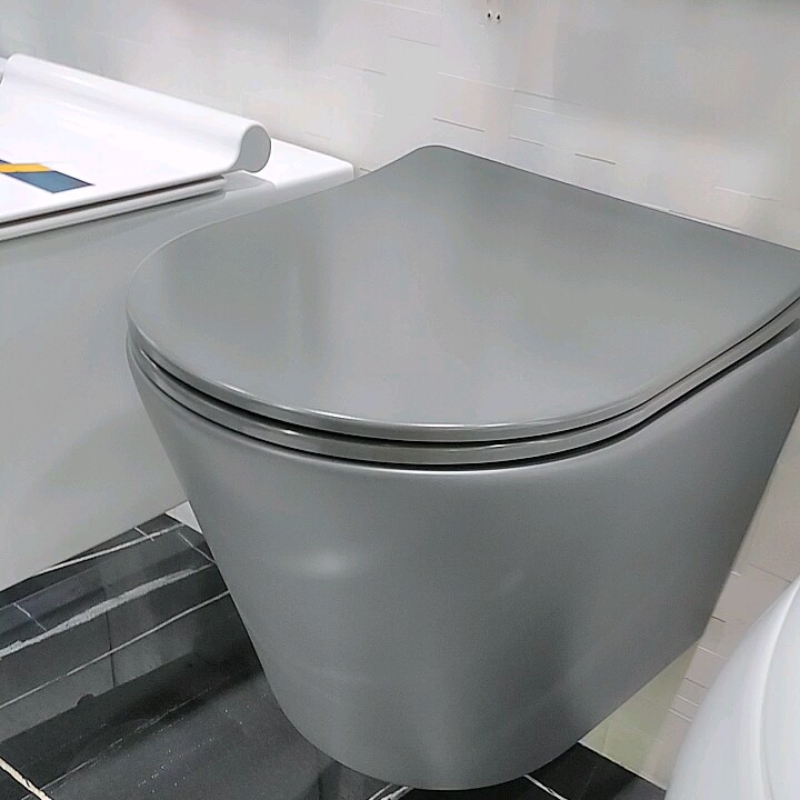Pate Rimless Wall Hung Wc Ce Matt Cement Dark Grey Wall Mounted Toilet Buy Wall Hung Toilet
