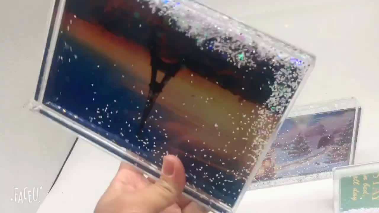 Acrylic Frame Glitter Instax Mini Picture Frame Crystal Glitter Liquid