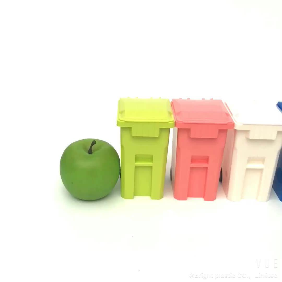 Garbage Bin Set Pencil Cup Holder With Lips And Wheels,Plastic Mini