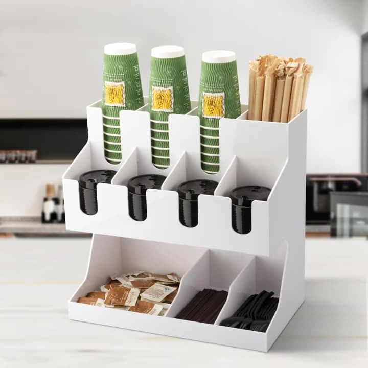 Organizador De Plástico Para Condimentos Y Tazas De Café,Organizador De Almacenamiento De Vasos De Papel Desechables,Venta Al Por - Buy Taza Almacenamiento Organizador,Café Condimento Y Copa Organizador De Almacenamiento,Café Por