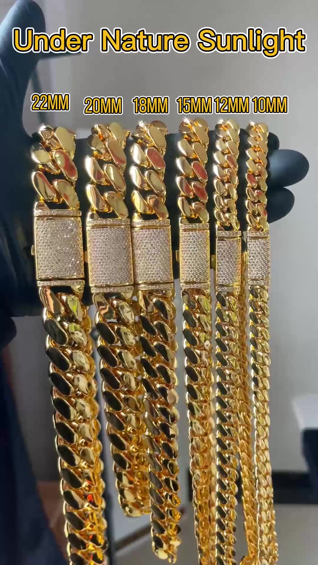 Wholesale Choker 18k Gold Chunky Custom Gold Cuban Link Chain 24k Gold