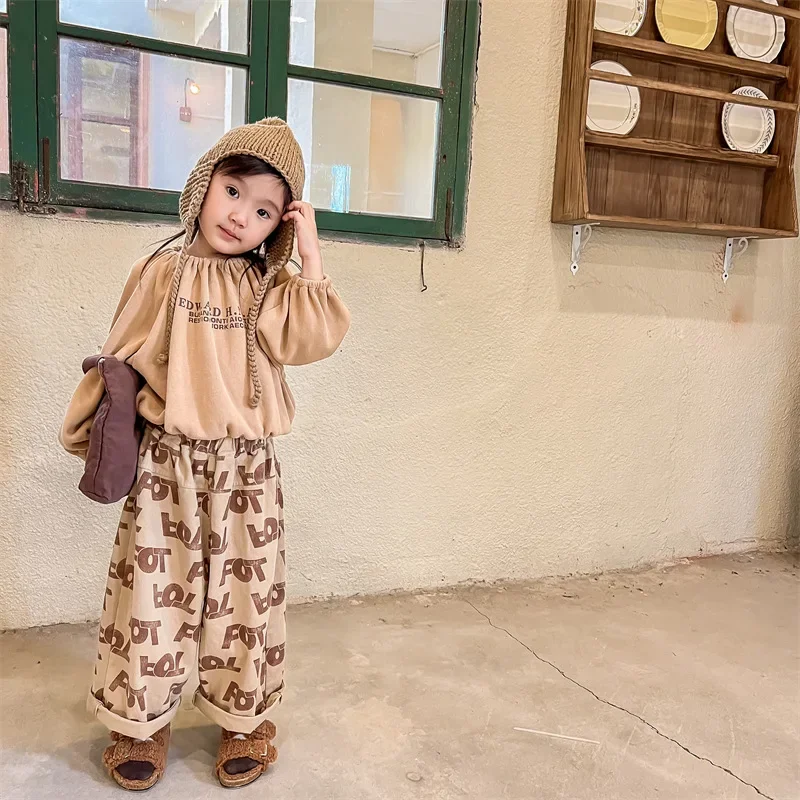 2024 spring children's clothing new girls spring Korean bat shirt sweater T-shirt base shirt 122590