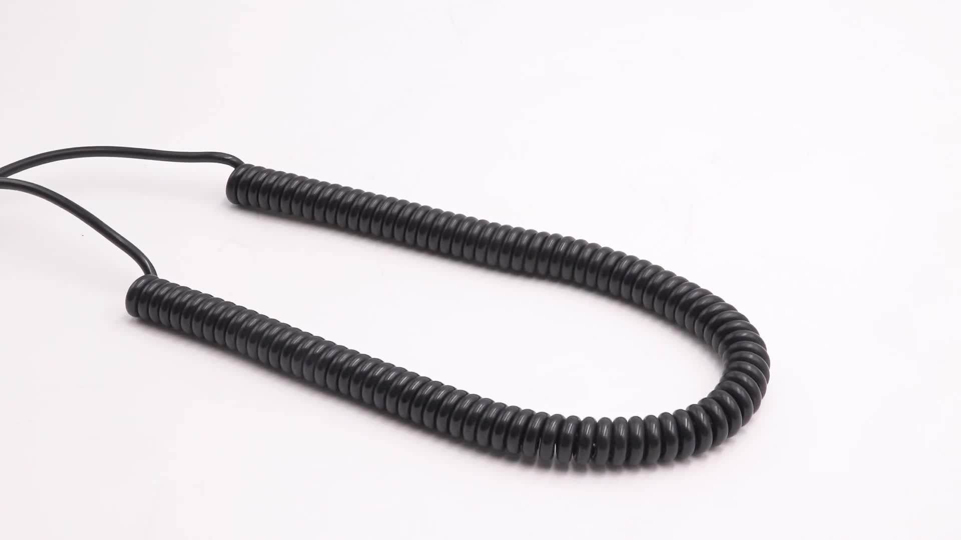 Customized Flexible Spring Coiled Wire And Retractable Power Cord