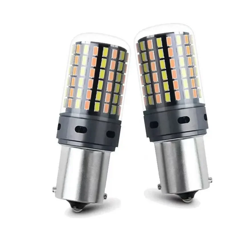 LED two-color turn light with daytime running light BA15S decoding anti-strobe 1156T20 signal light 3 014 120SMD