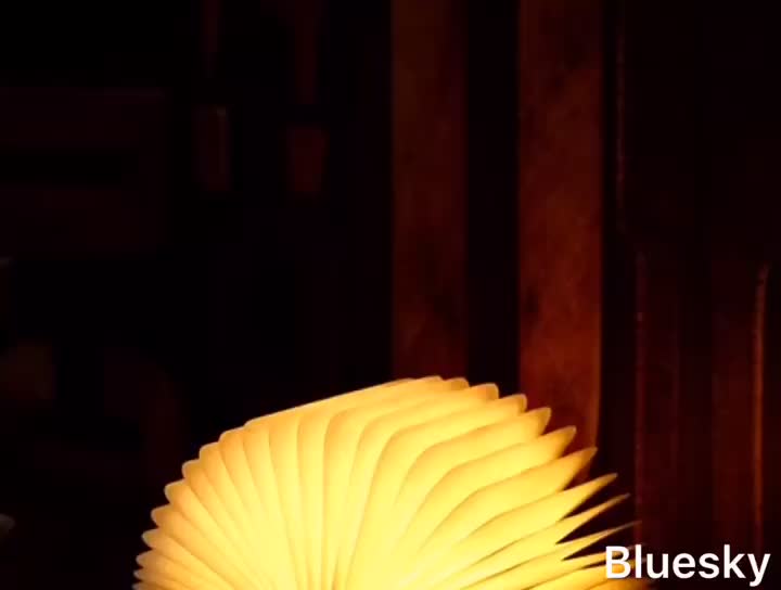 Creative Led Colorful Wooden Folding Led Light Night Reading Lamp Tyvek Paper Book Light Novelty
