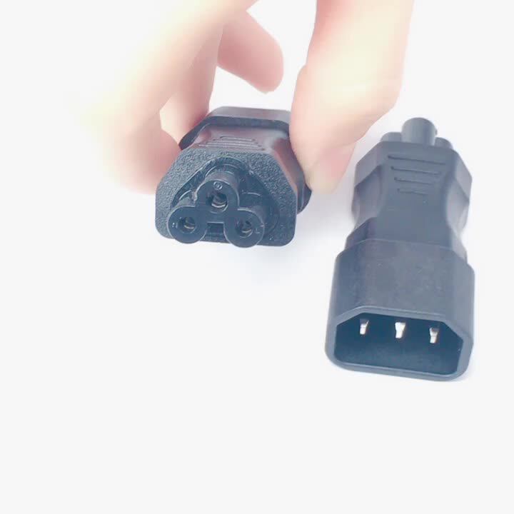 C14 To C5 Power Adapter Converter - IEC 320 C14 Socket To C5 Cloverleaf Plug 10A 220V