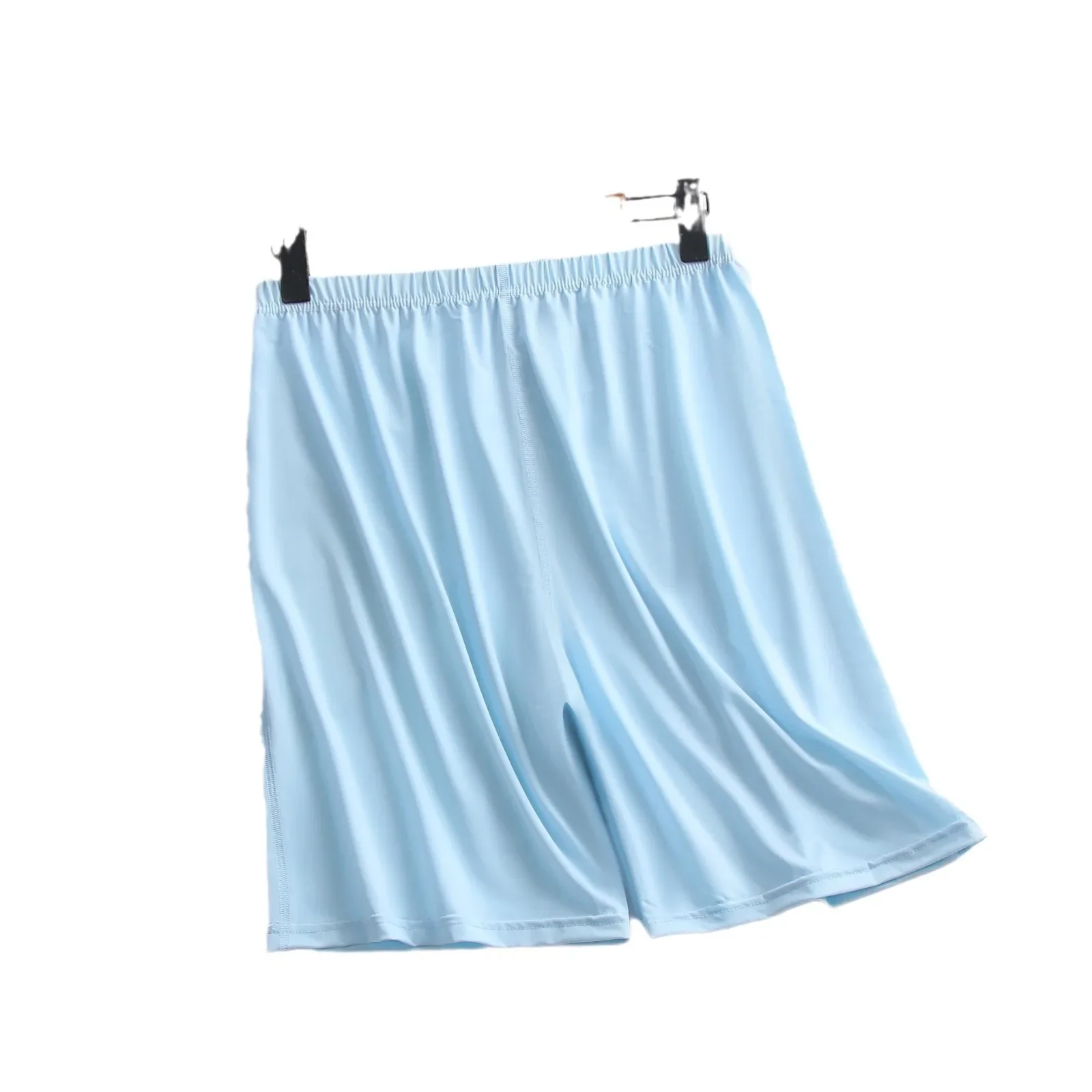 Liquid ice silk edge banding summer ultra-thin new men's five-finger sleep pants shorts loose for home sports base layer