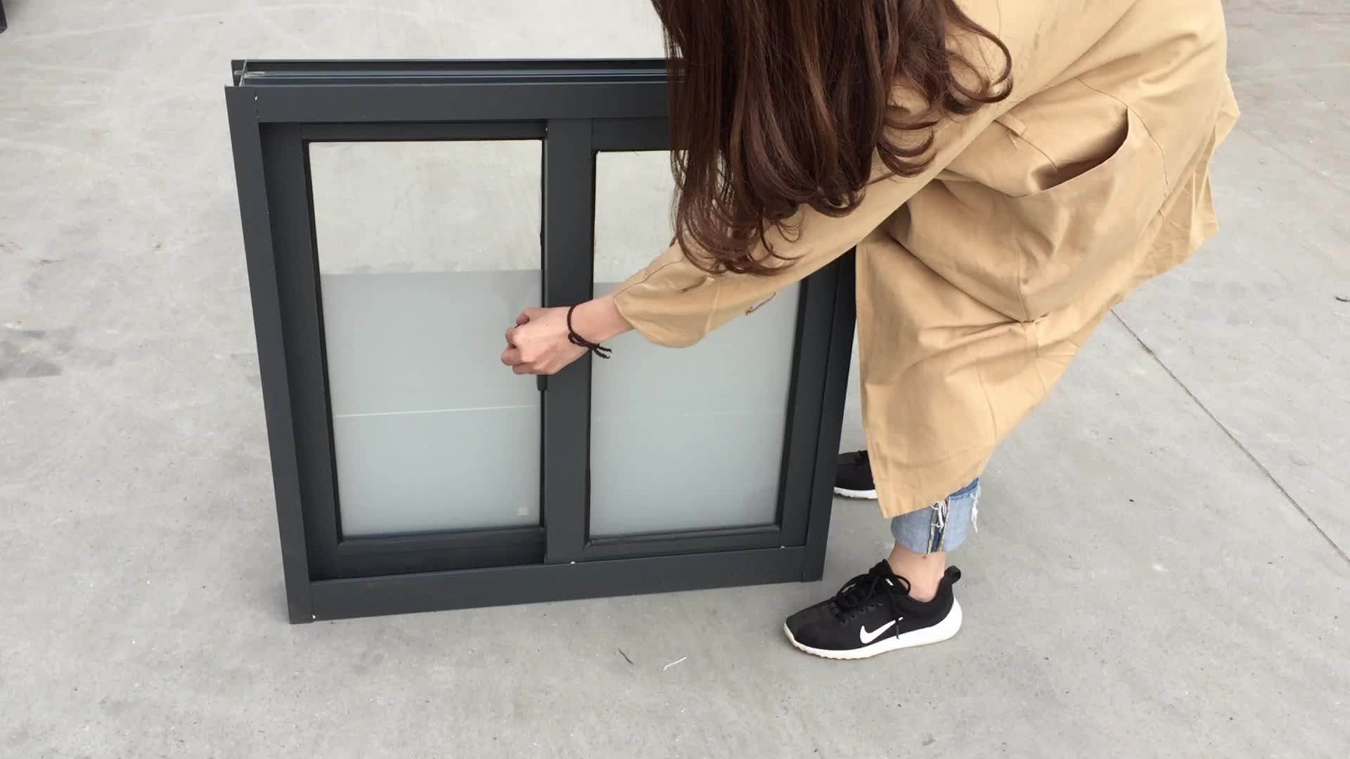 Size Customized Frosted Glass Aluminium Frame Standard Window Sizes In