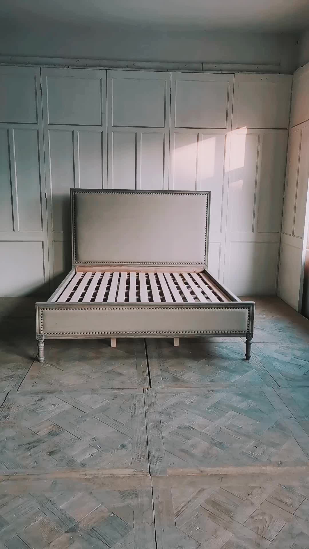 Vintage Bedroom Furniture Wooden Fabric Bed Frame Buy Fabric Bed