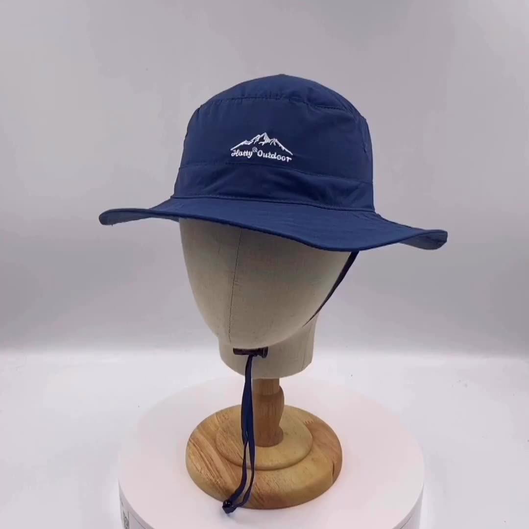 2020 Hot Selling Polyester Embroidered Bucket Hat Foldable Zipper