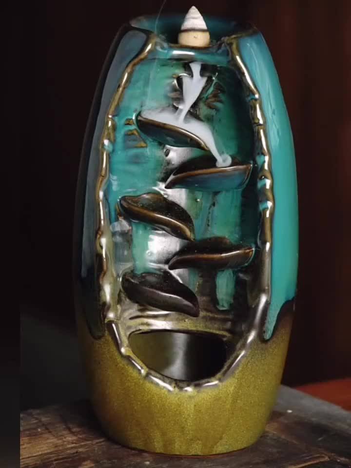 Aromatherapy Ceramic Incense Fountain Incent Burner Holder Mermaid