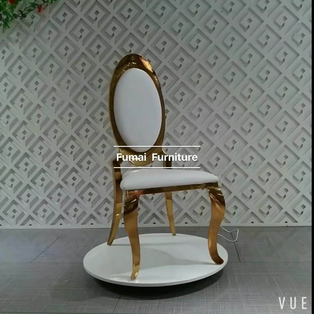 Latest Model Oval Back Shape Gold High Back Chair Design For Hotel