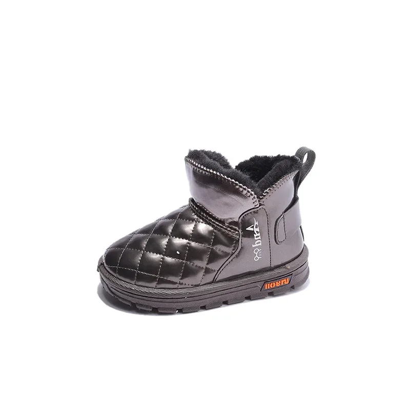 Children's Snow Boots Girls' Cotton Boots 2022 Winter Fleece-lined Thickened Warm Cotton Shoes Large Children's Waterproof Boys' Ankle Boots