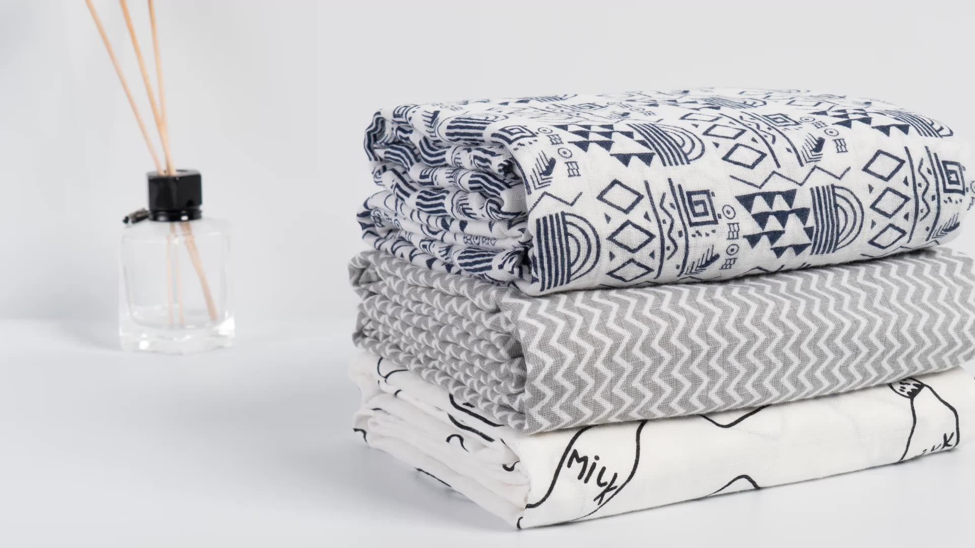 Home Textile Unisex Baby Swaddle Blanket Organic Bamboo Cotton