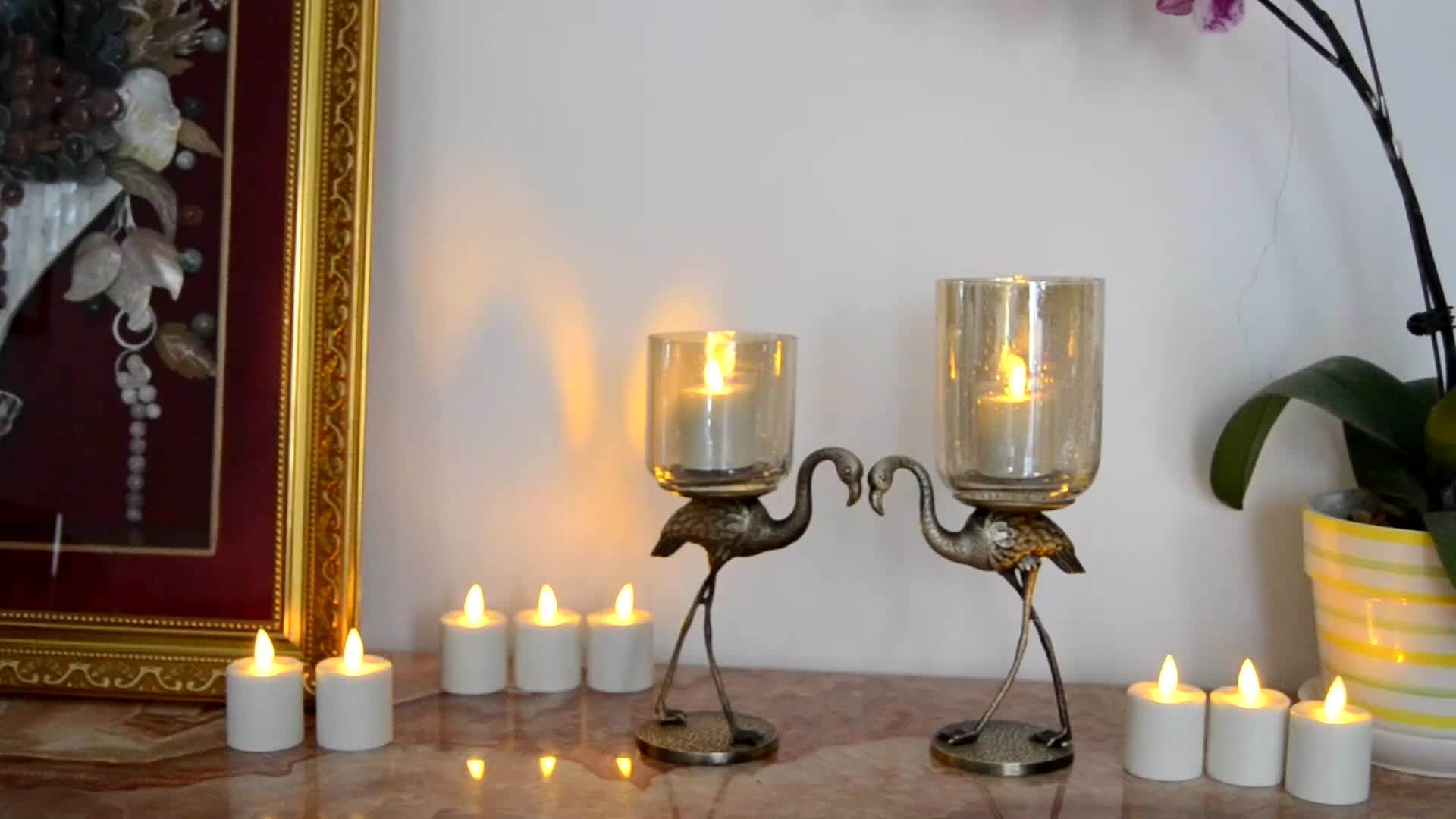 Decorative Led Flickering Smart Flameless Candles Rechargeable Tea