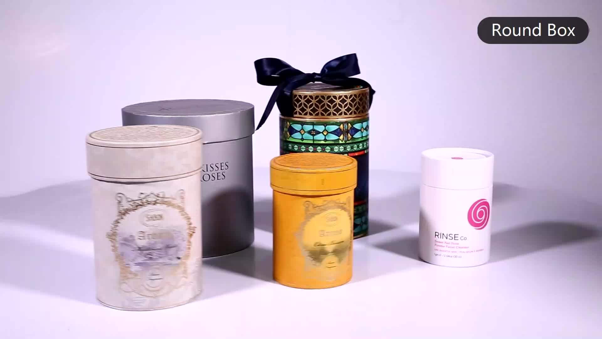 Cylinder Cardboard Gift Basket Customized Paper Box Packaging Box For