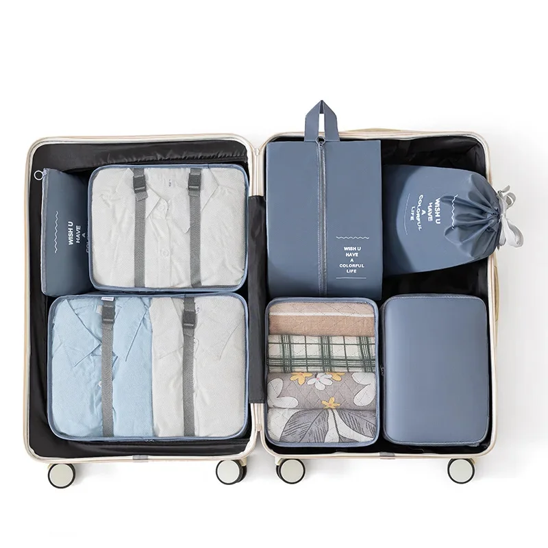 Handheld suitcase for traveling, capacious container, underwear, set