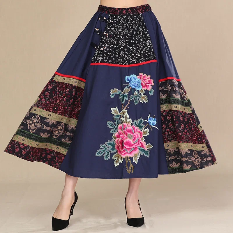 Autumn ethnic retro long skirt