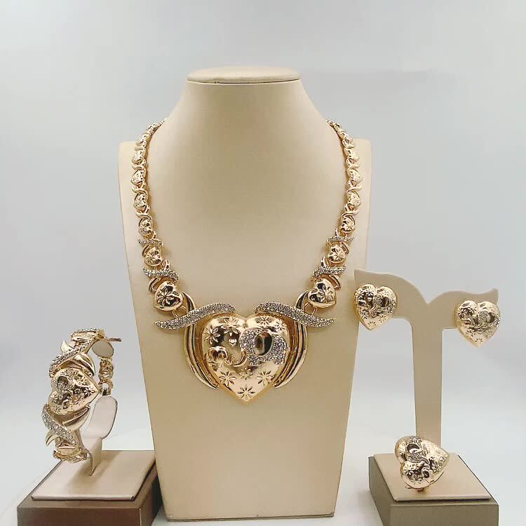 Shiny Big Heart Shaped Xo Jewelry Sets 