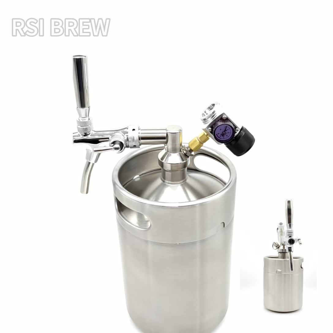 2l 5l 10l Stainless Growler Mini 5l Beer Keg With Dispenser Custom Logo
