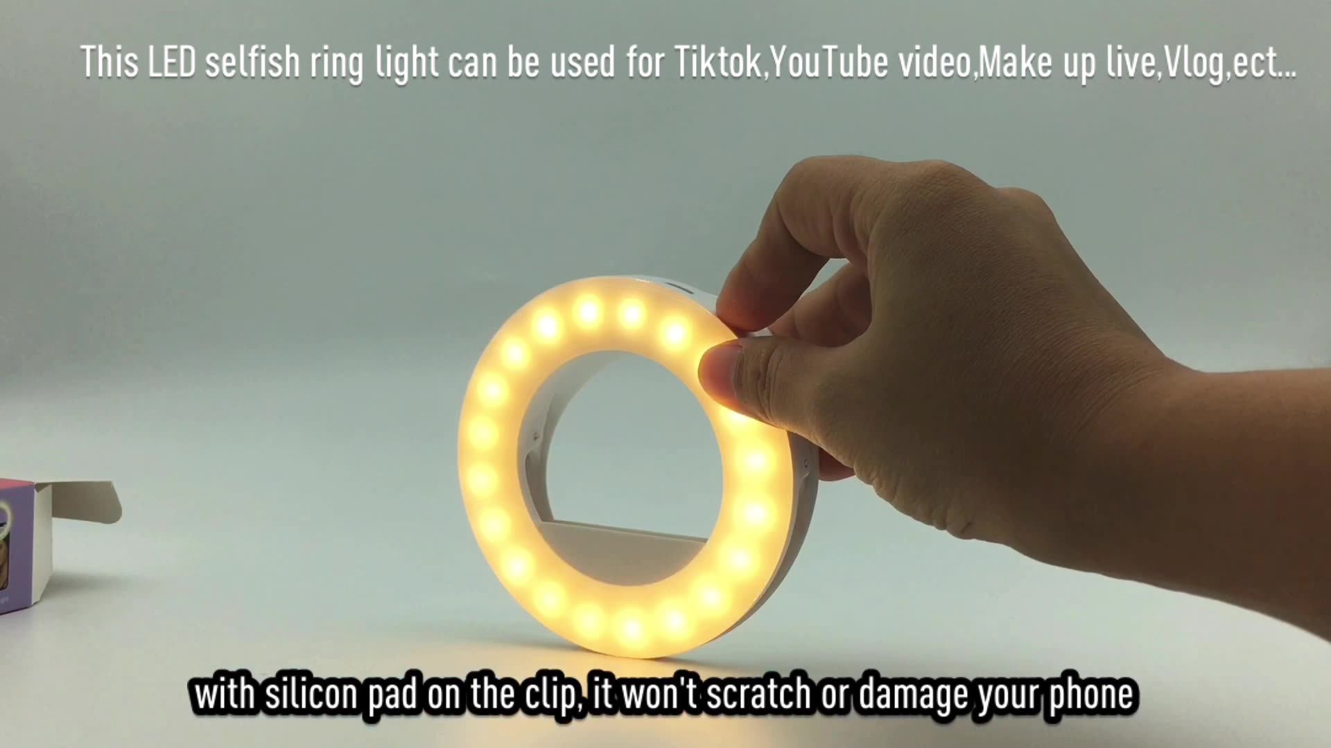 Dimmable 200mAh LED Selfie Ring Light for Phone Tablet