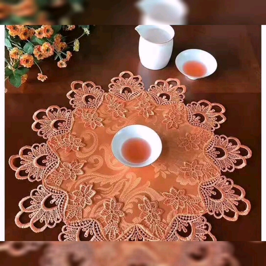 China Wholesale Beautiful Round Lace Placemat Table Cup Mat Buy Lace Mats/ Placemat/ Pads