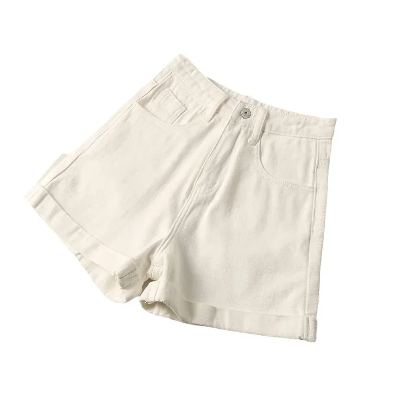 Джинсовая юбка, летние шорты, брюки, корейский стиль, высокая талия, свободный крой, A-силуэт, плюс размер