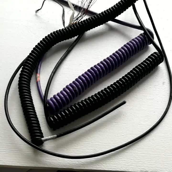 High Flexibility And Retractable M8 Power Cord Spiral Coil Spring Cable