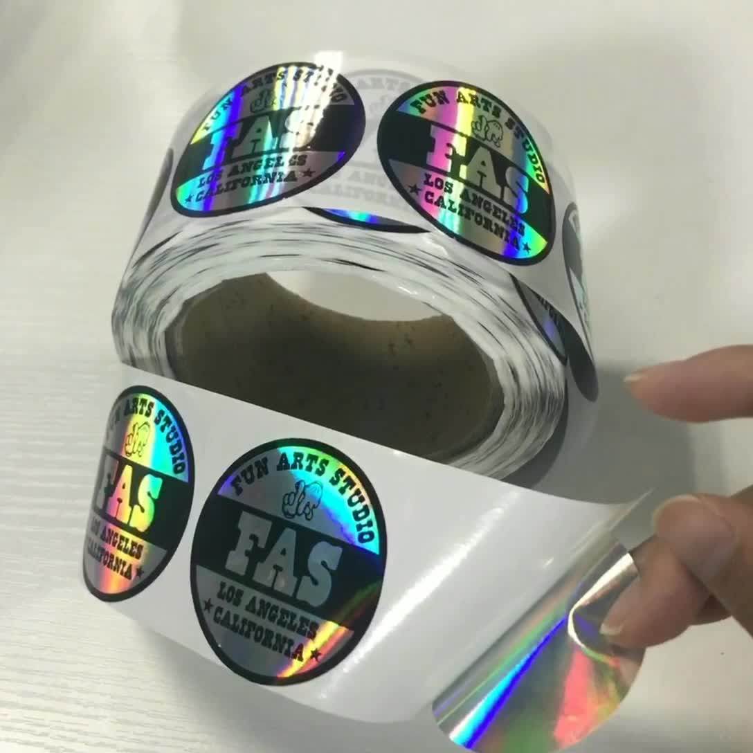 Print Waterproof Logo Plastic Film Labels Vinyl Hologram Stickers