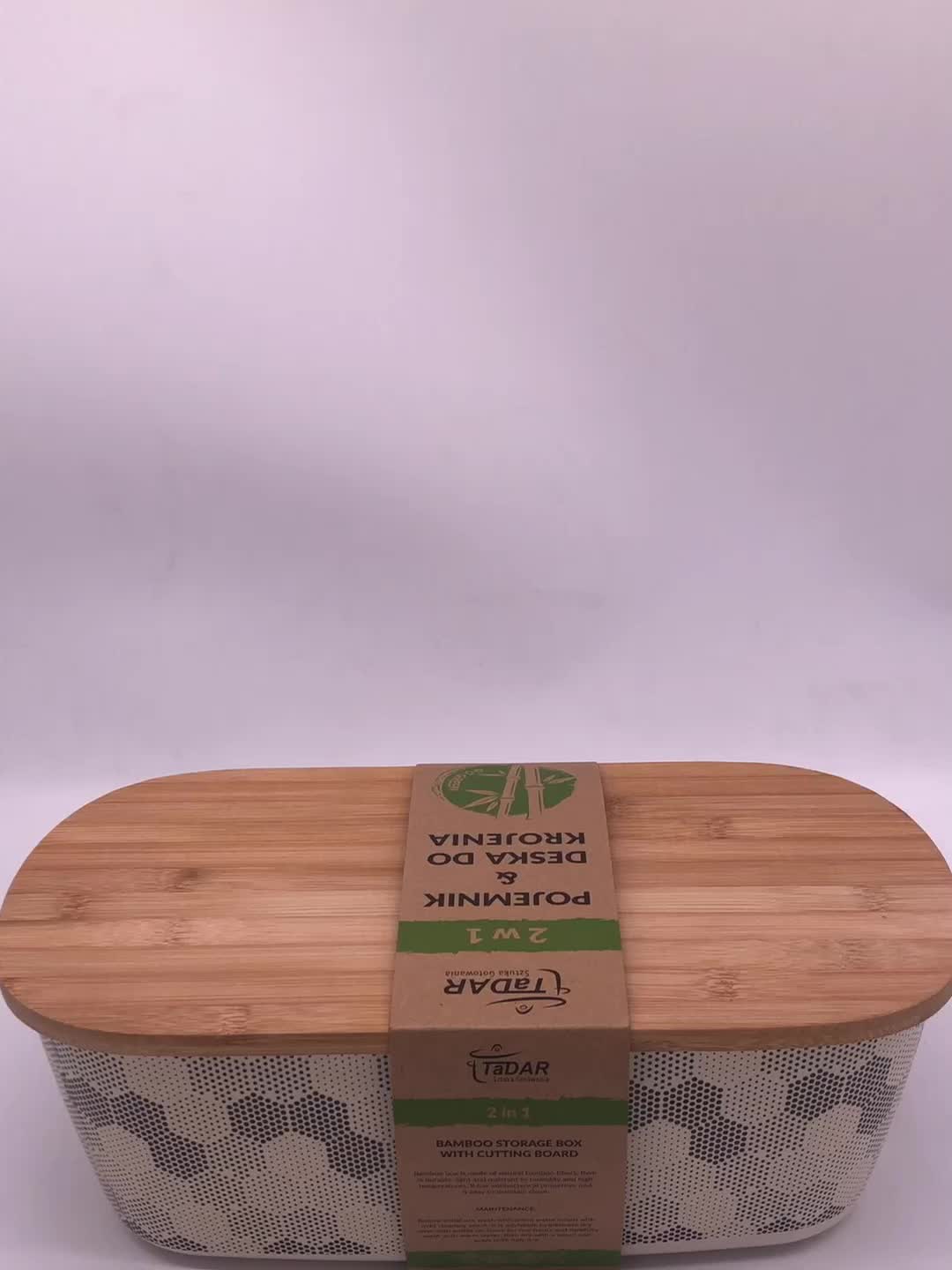 Eco Friendly Customized Bamboo Fiber Bread Box With Bamboo Lid Bento