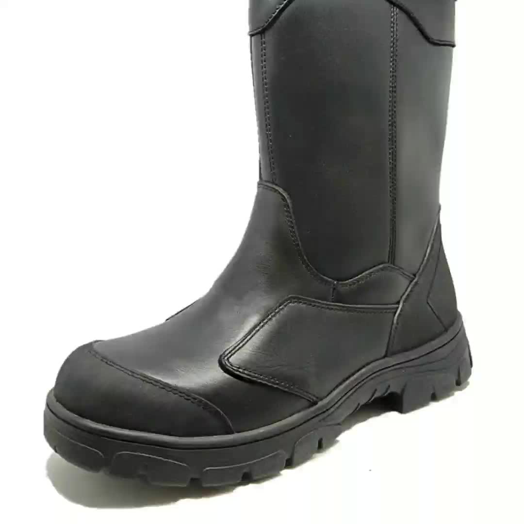 black leather wellington boots