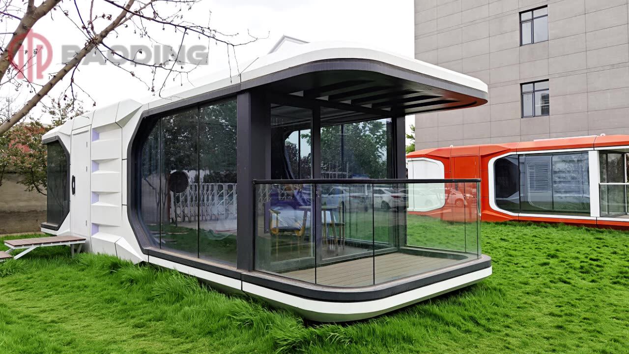 38 M2 Model E7 Solar Capsule House With 2 Bedroom Kitchen Bathroom