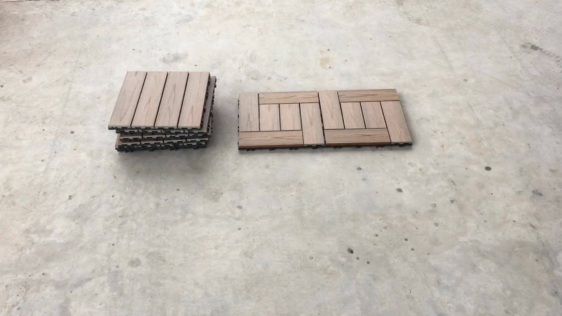 4way Interlocking Antislip Diy Outdoor Flooring Wpc Decking Tile