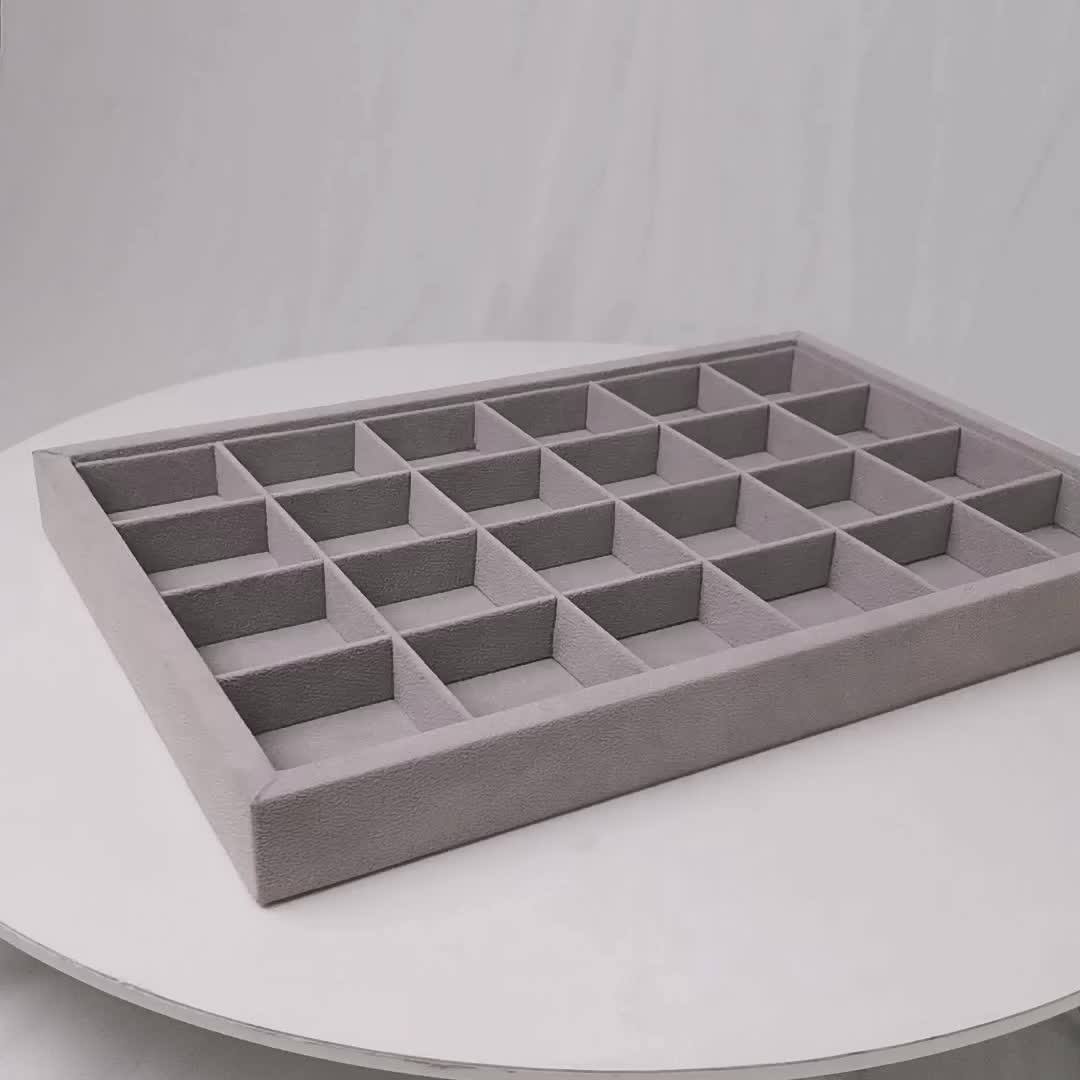 Handmade Linen 9 Grid Jewelry Display Tray For Ring Bracelet Necklace