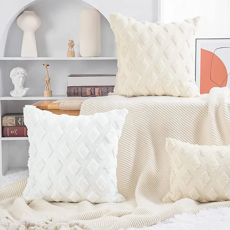 Amazon cross-border new plush pillowcase quilting craft living room sofa office car pillow cushion cover