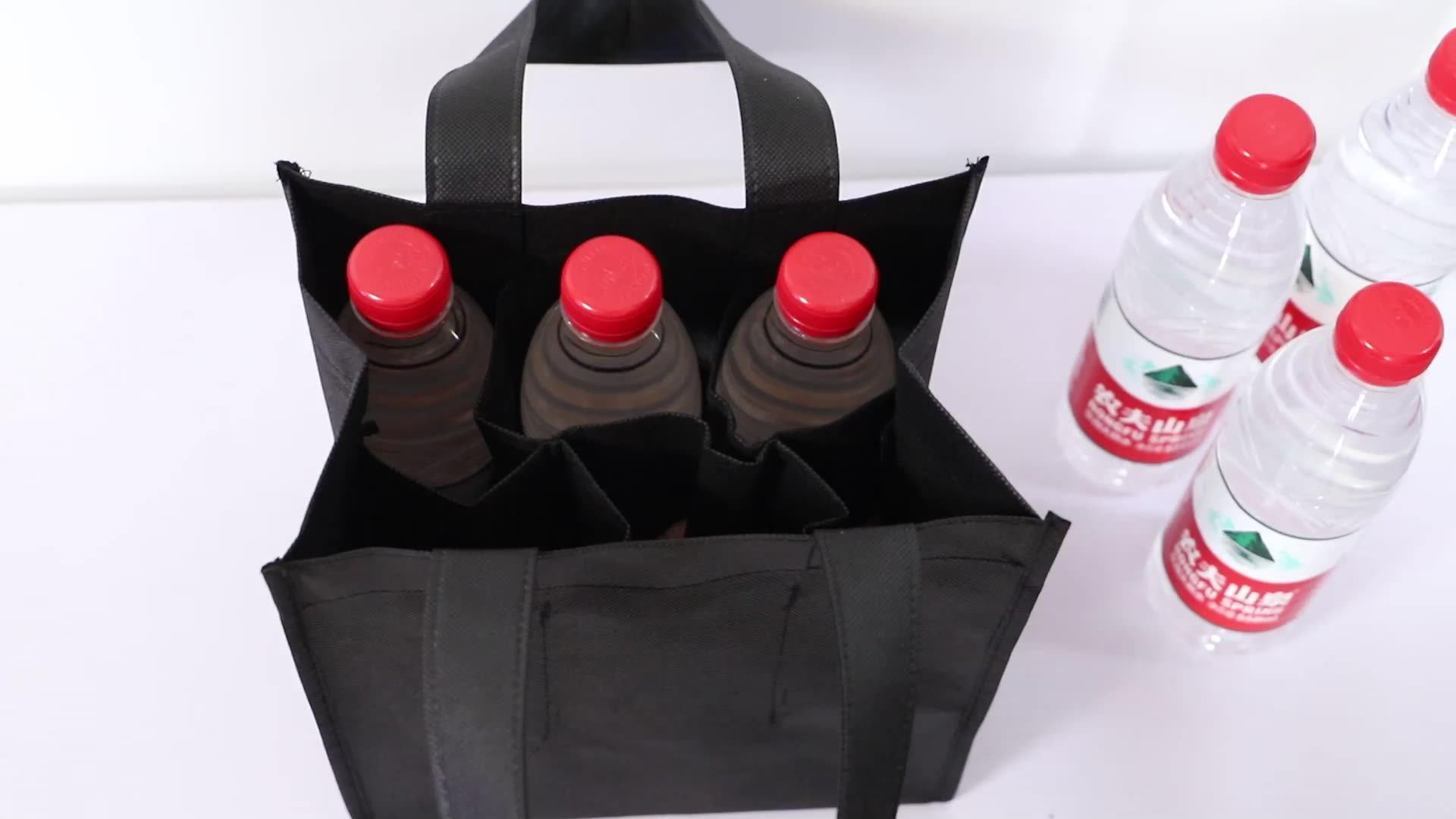 China Promotional Recyclable Eco Friendly Large Bulk Non Woven 6 Bottle