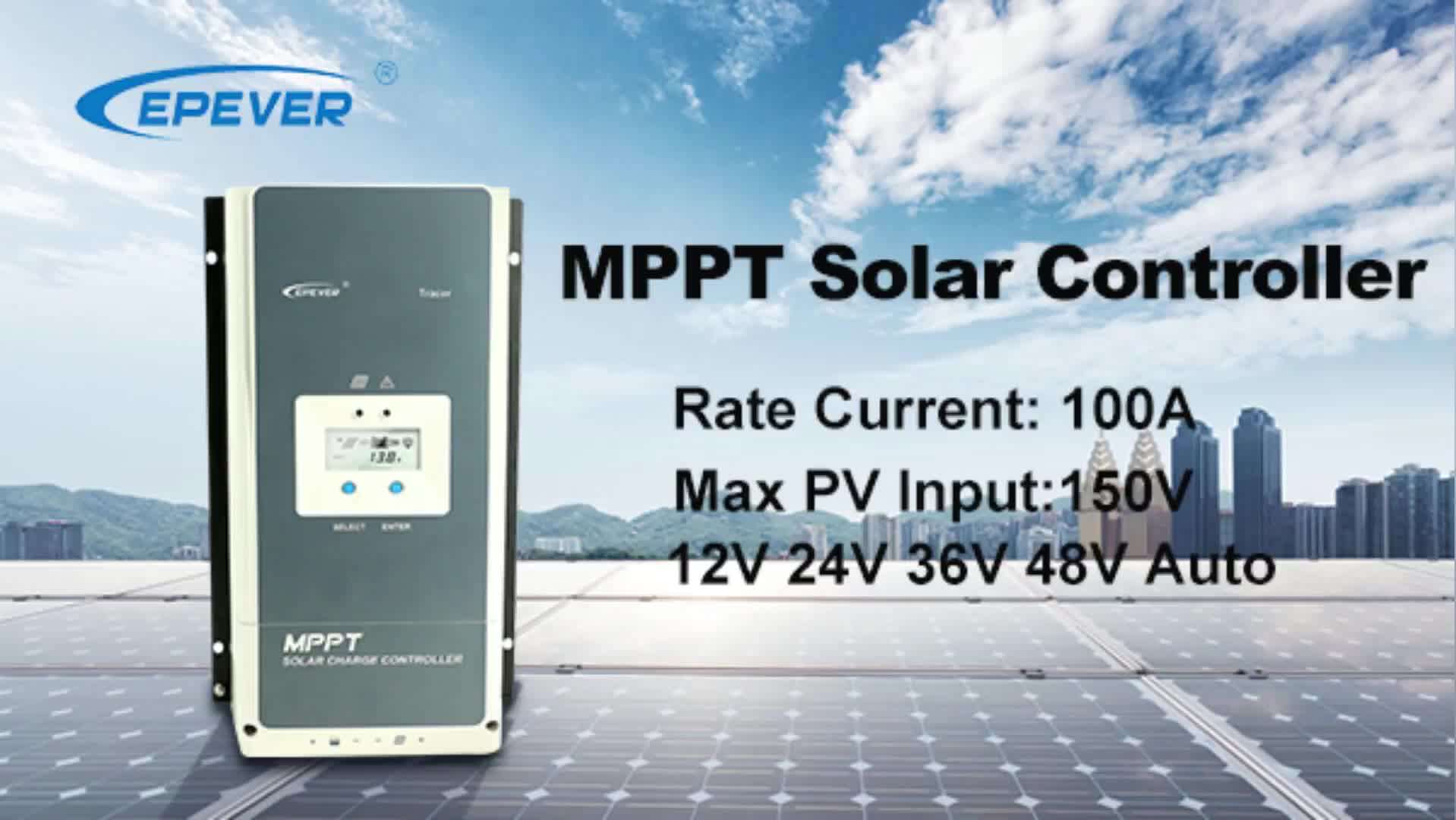 Epever Mppt 100a Solar Charge Controller 12/24/36/48vdc With Max Pv