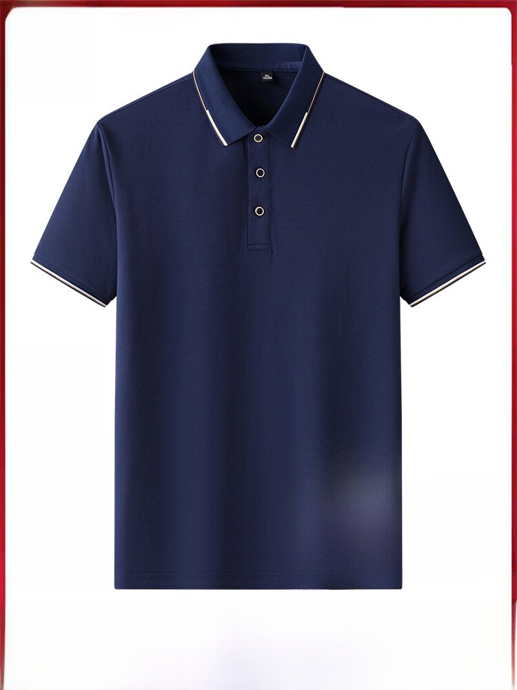 Romon Men's Polo Shirt Ice Silk Short-Sleeved Lapel T-Shirt Top 2026 New Summer Thin Casual Half-Sleeve