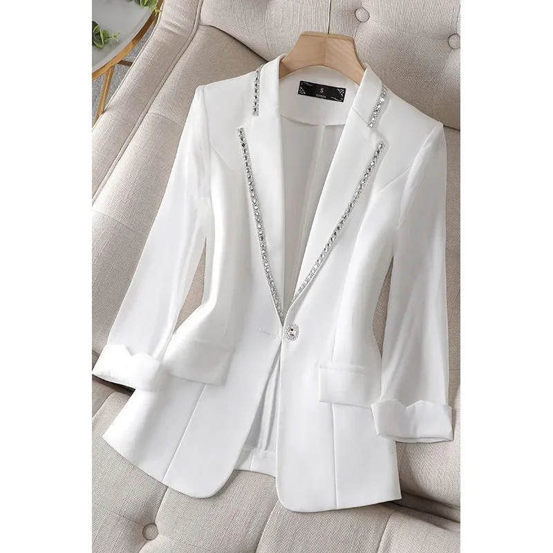 [11,000 Repurchases] Diamond Suit Women's 2024 Spring and Summer New Three-Quarter Sleeve High-End Small Jacket Design