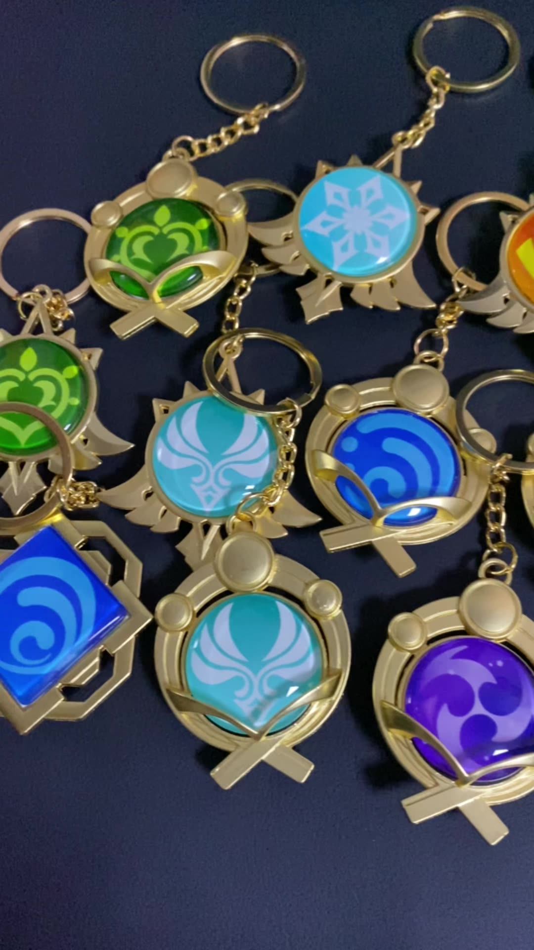 Genshin Impact Keychain Element God's Eye Vision For Men Car Key Chain